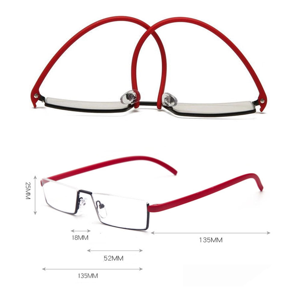 Mens Brown Half Rimless Reading Glasses +3.50 Blue Light Blocking tr90 Flexible Presbyopic Glasses Half Frameless Rectangle Readers with case