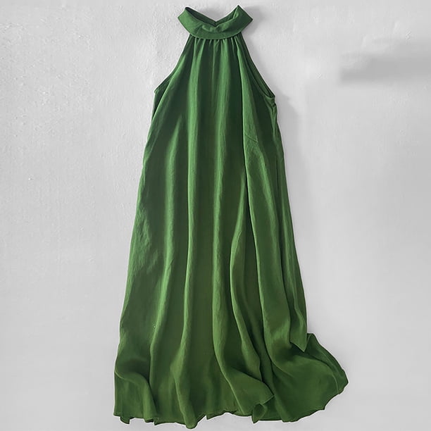 mfyjkho Vestidos midi para mujer, Vestido suelto de cuello redondo para mujer Vestidos de otoño m