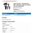 thumbnail image 2 of Ignition Coil Kit 4 - Compatible with 2007 - 2008 Isuzu i-290 2.9L 4-Cylinder Naturally Aspirated GAS, 2 of 2