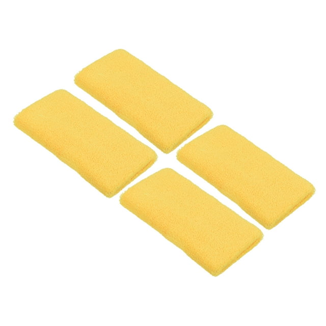 Unique Bargains Bracelets de Sport 8x15cm en Éponge Absorbante, Jaune 4 Pack