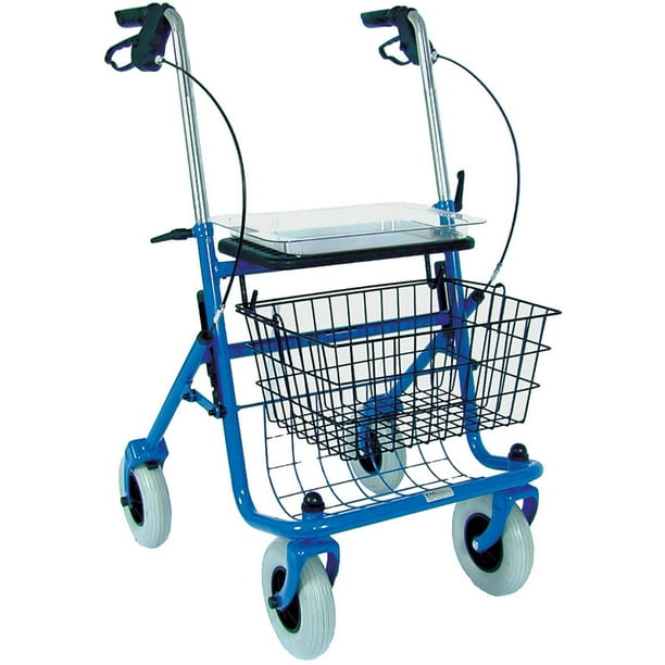 Dmi Walkers For Seniors With Padded Seat Removable Basket And Storage Tray Classic Steel Rollator Walker Brakes 4 Wheel Medical Walker For Elderly Folding Walker For Adults Blue Walmart Com Walmart Com