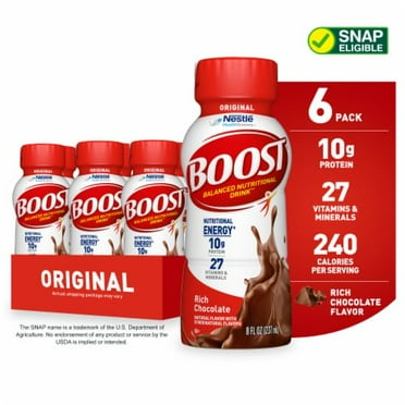 2X-Boost Original Rich Chocolate Nutritional Drinks - 8 fl oz - 6 ct