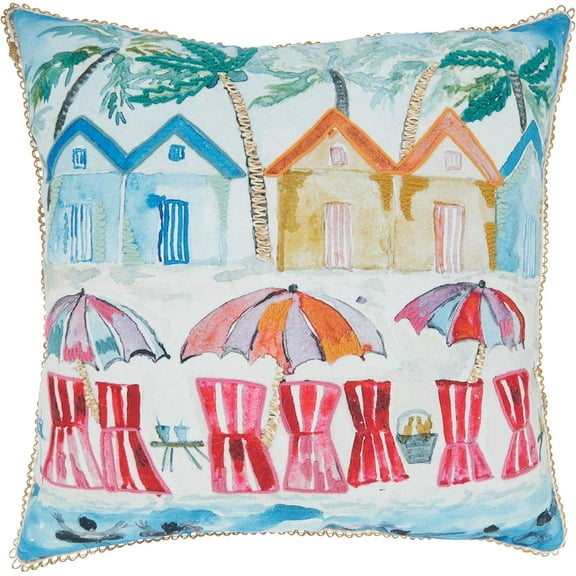 Coastal Outdoor Lighthouse Pillow Cover