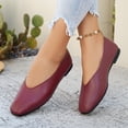 thumbnail image 4 of Miluxas Ballet Flats for Women Dress Shoes Comfortable Round Toe Flat office Walking Casual Dressy Slip On Shoes Wine 9.5(43), 4 of 9