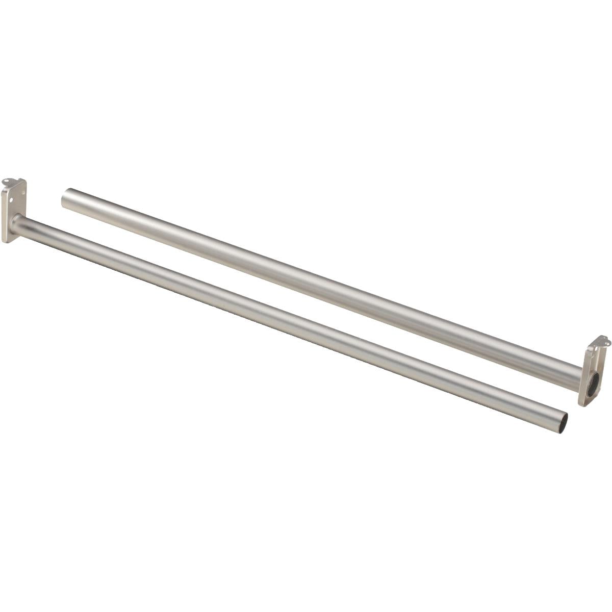 National 48 In. To 72 In. Adjustable Closet Rod, Satin Nickel S840223