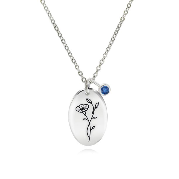 JeenMata Collar con Flor de Gloria de la Mañana Nacido en Septiembre: Regalo Floral Personalizado para Mujeres