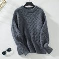 thumbnail image 1 of MKLEKYY Long Cardigan Femme Mode Automne et Hiver Couleur Unie Col Rond Manches Longues Pull Décontracté Tricoté (2), 1 of 1