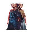 thumbnail image 1 of Zufioo Chucky Print Christmas Drawstring Gift Bags, Holiday Party Packaging Bags, Suitable for Holiday Gift Decorations-Small, 1 of 7