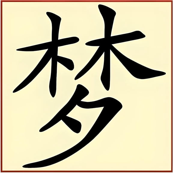 Kanji Dream Stencil - Japanese Kanji Chinese Hanzi Word Saying Symbol Reusable Sturdy Flexible Template 10 mil Mylar for Painting - The Artful Stencil
