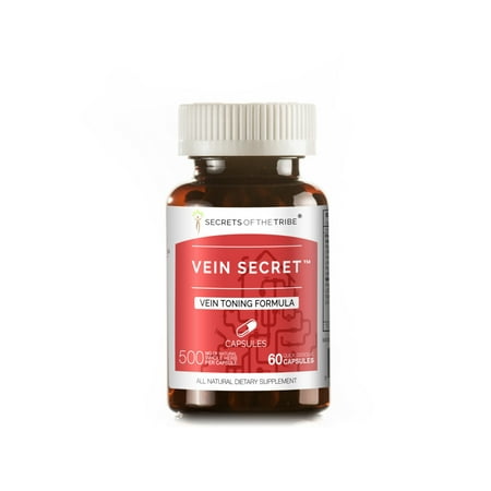Vein Secret 60 Capsules, 500 mg, Butcher's Broom, Horse Chestnut, Prickly Ash, Rosemary, Stoneroot.Vein Tonnig