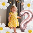 thumbnail image 3 of Set de globos Antwhale número 40" en oro rosa con margaritas, 3 of 4