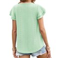 thumbnail image 4 of Short Sleeved Women's Round Neck Ruffle Sleeve Eyelet Summer Casual Tunic Tops, 4 of 5