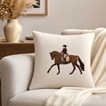 thumbnail image 2 of Clearance Horse Throw Pillow with Insert 18x18", Velvet Equestrian Accent Cushion for Couch Bed, 1 Pack, 2 of 6