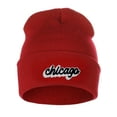 thumbnail image 2 of I&W Classic USA Cities Winter Knit Cuffed Beanie Hat 3D Raised Layer Letters, 2 of 2