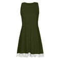 thumbnail image 4 of Womens Summer Casual Dresses Solid Color Round Neck Sleeveless Loose Tank Top Mini Dress Beachwear, 4 of 4