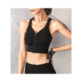 thumbnail image 2 of 3pcs Hot-selling trendy women's multi-purpose shock-proof and gathering-style large-size running, yoga, fitness and sports bra with open back and front zipper, featuring a beautiful back design., 2 of 5