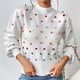thumbnail image 4 of Jersey de gran tamaño de color liso para mujer suéter de punto elástico ligero atuendo diario, 4 of 9