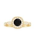 thumbnail image 4 of Rosec Jewels 3/4 CT Black Onyx and Diamond Ring, Black Onyx Engagement Ring for Women, 10K Yellow Gold, US 10.50, 4 of 9