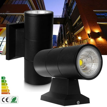 

6W COB LED Wall Lamp Up and Down Cylinder Wall Sconce Waterproof IP65 Warm White AC 85-265V for Corridor Garden
