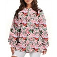 thumbnail image 2 of RKSTN Sweat-Shirt pour Femmes Col Rond Imprimé de Noël Chandail en Molleton Ample Manches Longues Haut Chandail en Molleton de Noël, 2 of 4