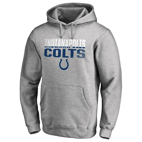 Men's Ash Indianapolis Colts Iconic Collection Fade Out Pullover Hoodie