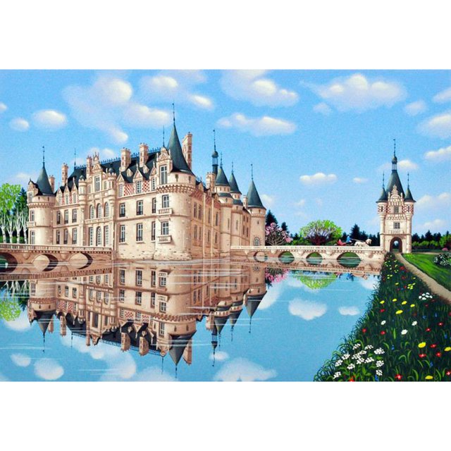 Taladro Pintura Diamante (DE0625) 5D DIY Kits de punto de cruz de arquitectura completa (LD025) 45x60cm Hugtrwg Para estrenar