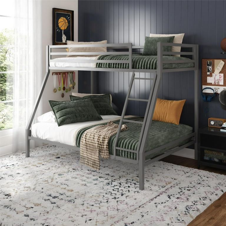 Mainstays Premium Twin over Full Metal Bunk Bed Gray Walmart