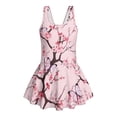 thumbnail image 6 of DISNIMO Floral Print Girls One Piece Swimdress with Skirt Sleeveless Bathing Suit Soft Stretch Swimsuits U Neck Swimwear Hawaiian Summer Swim Dress, 6 of 8