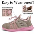 thumbnail image 4 of Zapatillas para correr TOTOMONA, transpirables, para niños, grises y rosas, 4 of 6