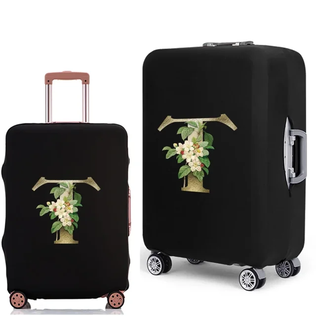 Luggage Cover Protective Suitcase Trolley Case Dust Cover 18 To 28 Inch Golden Flower Series Pattern Elastic Travel Protective 8Golden flower T S