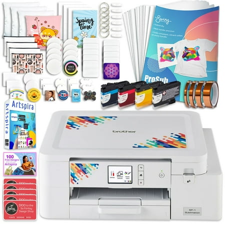 Brother SP-1 Sublimation Printer, Inks, Paper, Blanks, Tape Starter Bundle