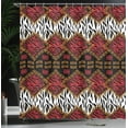 thumbnail image 4 of Ambesonne African Shower Curtain, Wildlife Animal Skin, 69"Wx70"L, Brown and Red, 4 of 5