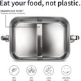thumbnail image 3 of Bambaw Stainless Steel Bento Box | Adjustable Compartment Kids Metal Lunch Box | Stainless Steel Lunch Box For Kids | 27oz Metal Container | Leakproof Stainless Steel Food Containers with Lid | 800 ML, 3 of 7