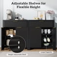 thumbnail image 2 of Aufeile 28" Sideboard Buffet Cabinet with Adjustable Shelves & Drawer, Small Accent Cabinet for Entryway, Storage Cabinet for Kitchen Dining Living Room, Black, 2 of 7