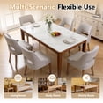 thumbnail image 3 of FANCROU Wooden Dining Chairs Set of 2, Modern Upholstered Fabric Side Chairs with Cutout Backrest and Wood Legs, Kitchen Dining Room, Linen, 3 of 5