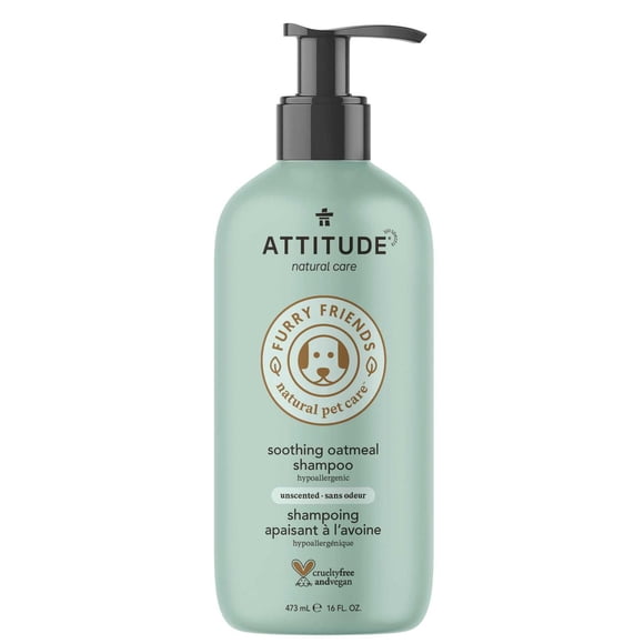 ATTITUDE Furry Friends, Shampoo, Soothing Oatmeal, Unscented, Pet care, Dog Shampoo, 473 mL