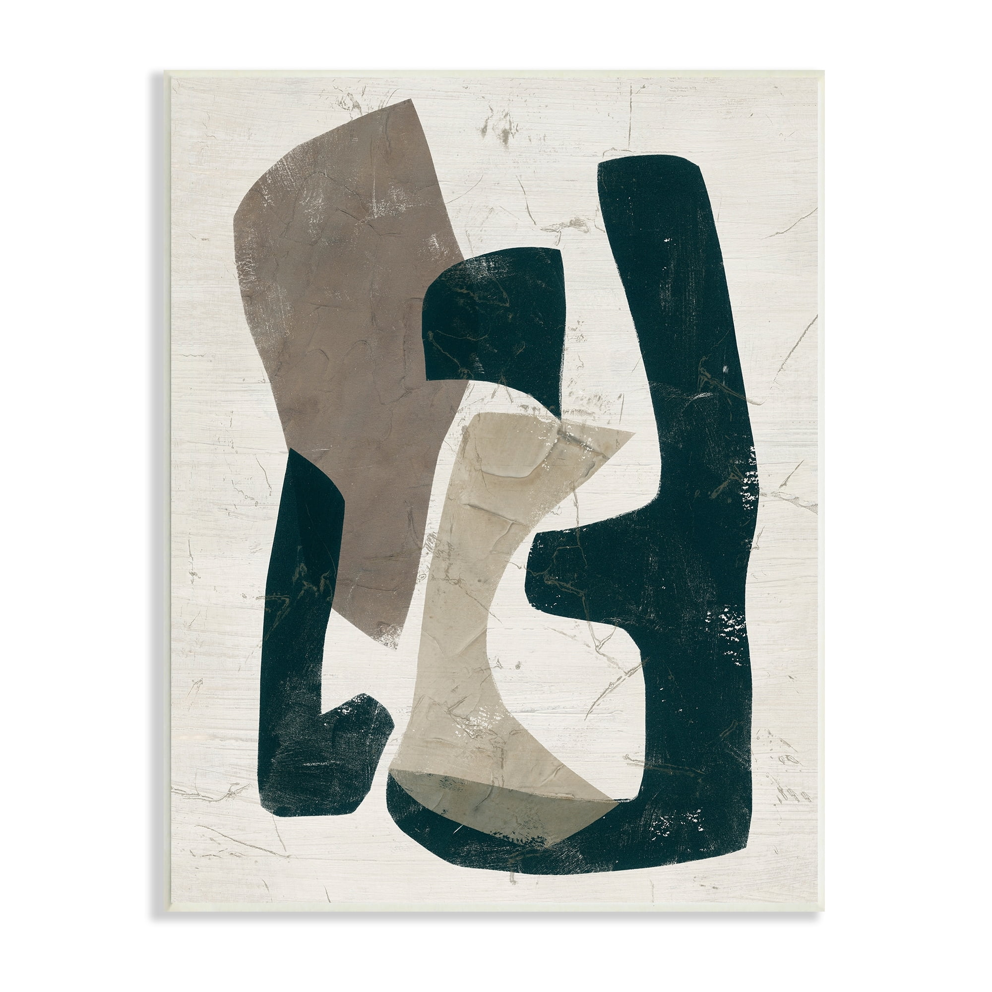 Stupell Industries Weathered Abstract Shapes Modern Geometric Neutral Tones Painting Unframed Art Print Wall Art, Design by June Erica Vess