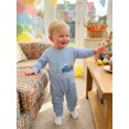 thumbnail image 6 of Spewahor Infant Baby Boy Easter Spring Romper 0 3 6 12 18 Months Letter Truck Embroidery Plaid Long Sleeve Round Neck Full Length Jumpsuit, 6 of 9