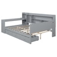 thumbnail image 3 of Newboti Furniture Full Size Wooden Daybed With 3 Drawers, USB Ports and desk, Gray 79257, 3 of 17