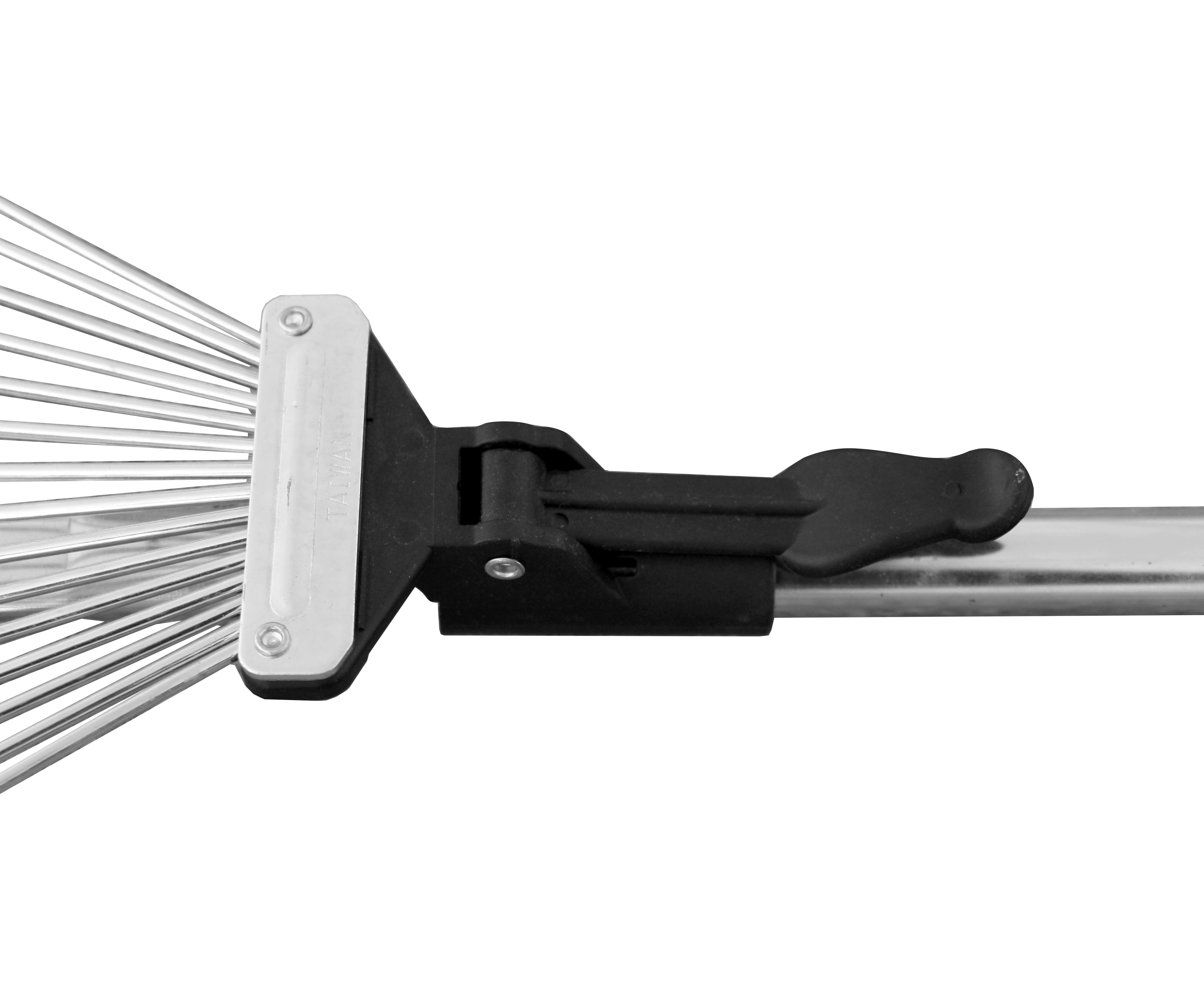 WETS J16A telescopic metal rake, 63 inch adjustable folding leaves rake for quick clean up of lawn and yard, garden leaf rake, expanding handle with adjustable 8-23 inch width folding head.