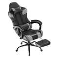 thumbnail image 6 of Frovlni Ergonomic Gaming Chair with Footrest for Adults, Height Adjustable High Back Reclining PU Leather Office Chair with Headrest and Lumbar Support, Black & Gray, 6 of 10