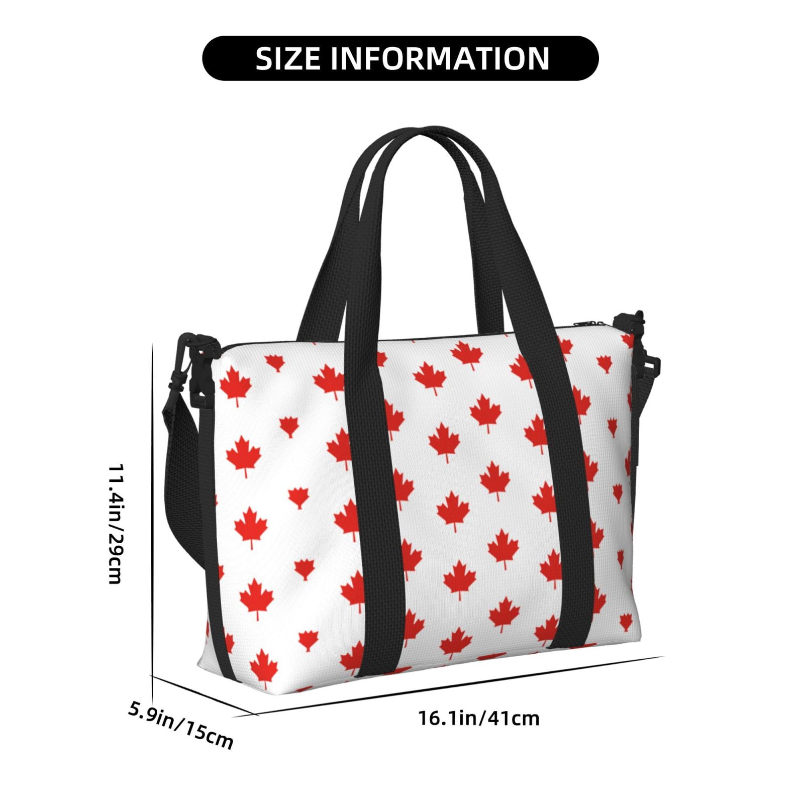 Travel Duffel Bag Canada Maple Leaf Sports Tote Gym Bag Shoulder Weekender Overnight Bag For Women Men
