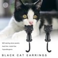 thumbnail image 7 of Midir&Etain Black Cat Earrings 925 Sterling Silver Dangle Drop Cute Animal Cat Stud Earrings Cat Jewelry Mothers Day Christmas Gifts for Women Cats Lover, 7 of 7