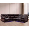 thumbnail image 6 of GOOEEN Power Reclining Sofa Brown Faux Leather Living Room Set Bluetooth Speaker, 6 of 8