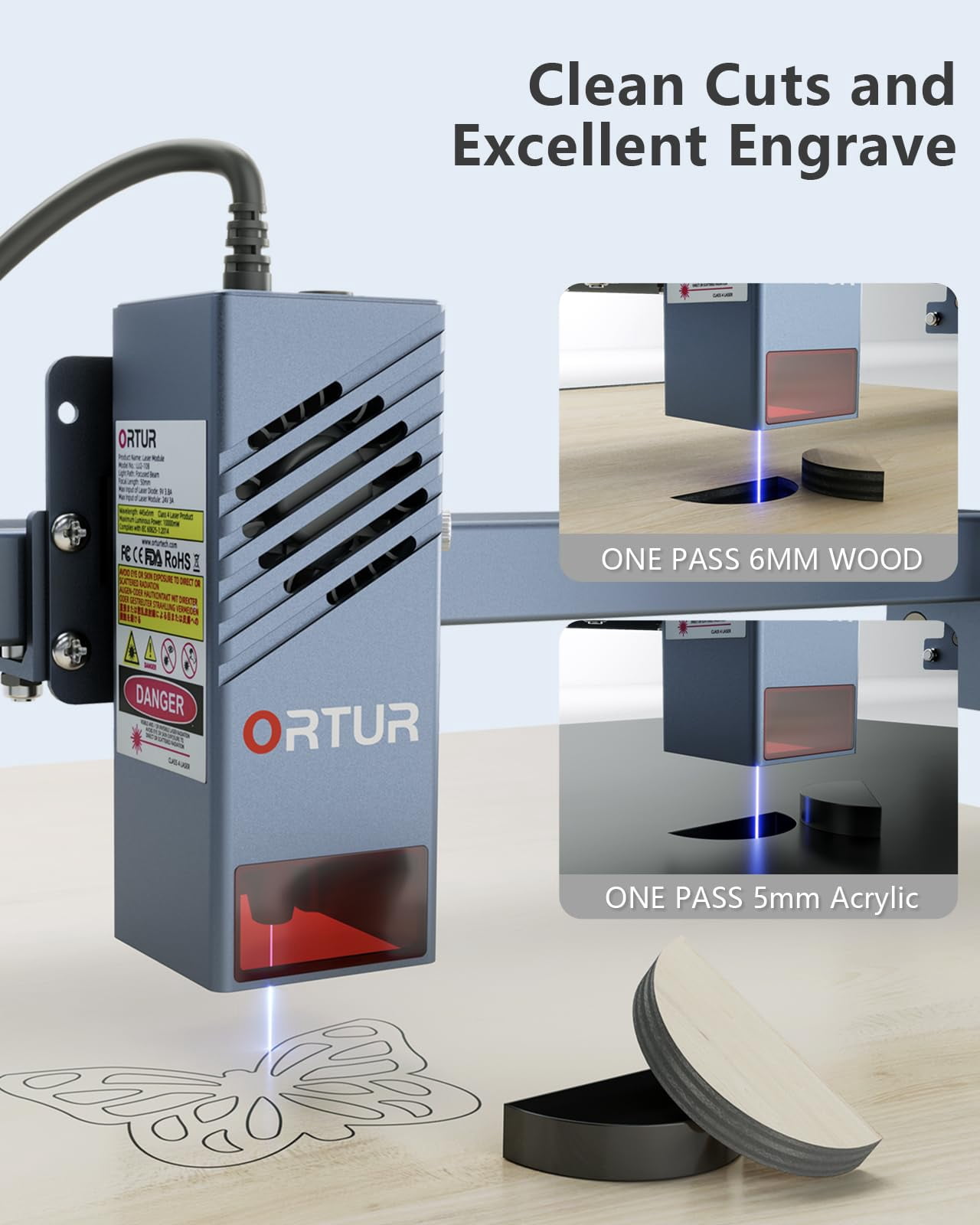 ORTUR Laser Master H10 20000mW Laser Engraver Laser, Laser Engraver Machine for Wood and Metal,Laser Cutting and Engraving Wood, Metal, Acrylic,Leather,