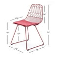 thumbnail image 5 of AC Pacific Modern Geometric Metal Dining Chair with Faux Leather Seat Pad, Set of 2, 5 of 10