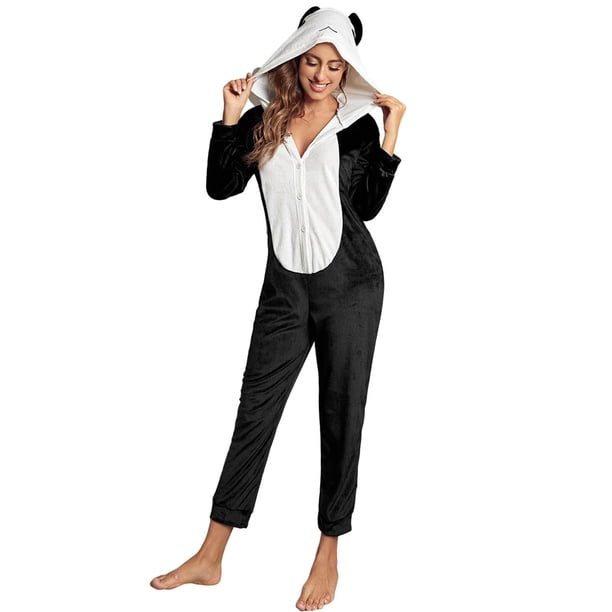 Mono de invierno ajustado para mujer, traje de una pieza de felpa para adulto, pijama cómodo para mujer Fridja nalpqowj49695