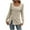 Khaki, variant on Ribbed Knit Sweaters for Women Side Slit Square Neck Button Long Sleeve Tunic Blouses Fall Trendy Solid Color Loose Casual Tops