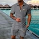 thumbnail image 1 of WILLBEST Conjunto Deportivo de Verano para Hombre, con Estampado de Letras Europeas, Informal, Holgado y Cómodo, de Manga Corta y Pantalones Cortos Deportivos con Bolsillo., 1 of 3