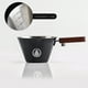 thumbnail image 1 of Taza medidora de café italiano | Vaso de acero inoxidable para espresso con mango de madera | Vaso con escala de extracción en onzas para un vertido preciso, 1 of 6